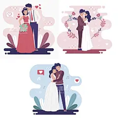 新郎新娘插画  - 源文件下载【酷图网】婚礼,婚礼插画,新娘,新郎,新郎插画,新娘插画,卡通新娘,卡通新郎,新人,夫妻,手绘新郎新娘