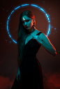 People 1000x1491 Sergey Shetukhin women brunette dress neon mist dark circle