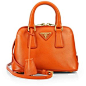 Prada Saffiano Lux Double Handle Mini Satchel