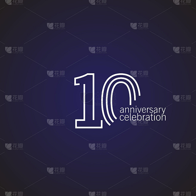 10周年庆典矢量模板设计插图