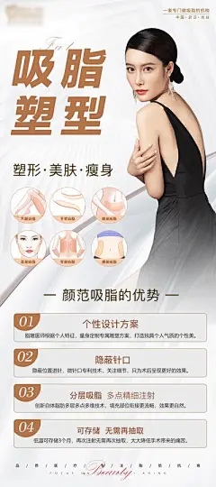 【南门网】海报 长图 医美 美容 脂肪 吸脂 优势 介绍