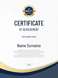 蓝白经典竖版证书AIGC