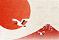 日本传统花纹和风图案仙鹤扇子金鱼池塘背景图案纹样矢量设计素材-淘宝网