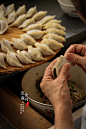 包饺子摄影照片