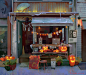 Halloween Cafe, Tommy Kim : Cafe with pumpkins