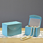 首饰盒样板房 公主欧式高档皮革收纳盒珠宝饰品盒化妆盒清新蓝色-善木良品