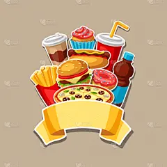 精神振作,快餐,膳食,热,图像,矢量,马铃薯,咖啡,狗,商品
