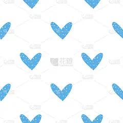 漂亮的无缝背景，手绘心形。情人节。情人节的装饰。有爱心的浪漫背景。彩色、简单的图形图形图案