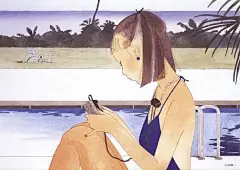 治愈插画 丨你是落日弥漫的橘，天边透亮的星。 : ☀每天08：30请记得打开手机，查收我的礼物，开启美妙的一天。（本文所有图片来源林静一（Hayashi Se