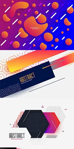 创意潮流时尚几何形元素构成品牌概念海报作品背景设计素材S173-淘宝网