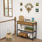 Amazon.com: Ecoprsio Console Table with Drawers Industrial Sofa Table Entryway Table Narrow Long with Storage Shelves for Entryway, Front Hall, Hallway, Sofa, Couch, Living Room, Coffee Bar, Kitchen, 40 Inch : Home & Kitchen
