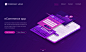 Landing page of ecommerce app, mobile payment Free Vector