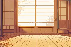 手绘木地板室内建筑高清模板免费下载-趣麦麦图