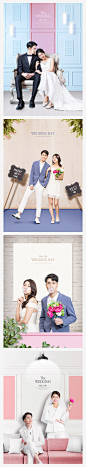 韩式浪漫唯美婚礼婚纱摄影 情人节粉色玫瑰 婚庆海报设计PSD素材