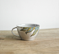 大屋DAWOOD纯银釉金鱼图案手工银彩马克杯水杯日式咖啡杯孤品-淘宝网