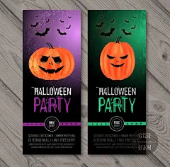 万圣节派对南瓜骷髅吸血鬼怪海报单页卡片模板Ai设计素材 G1550-淘宝网