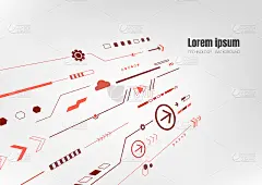 线条箭头技术抽象透视背景，数字系统空间壁纸，模板为网站封面海报横幅宣传册，平面矢量设计