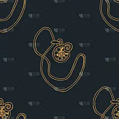 珠宝配饰无缝时尚图案手绘