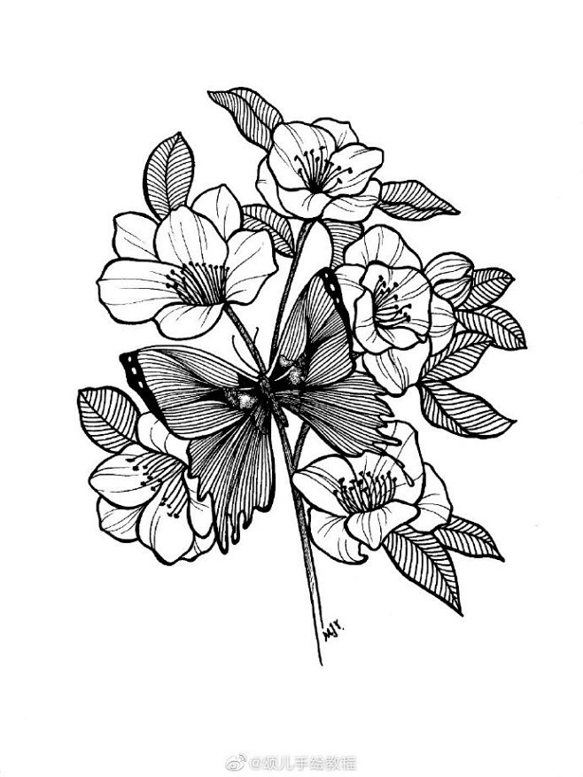 画画干货# 线描九宫格来啦,喜欢的小伙.