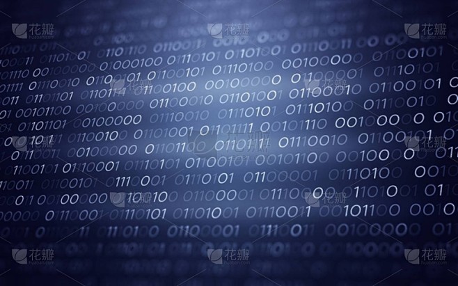 3d 蓝色二进制代码抽象未来信息技术背景