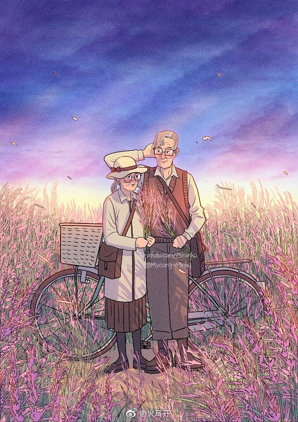 韩国画师myeongminho情侣插画作品