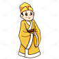 卡通感元宵节男士元素贴纸