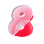 潮国创意_糖果色3D立体卷曲数字8编号T28305507