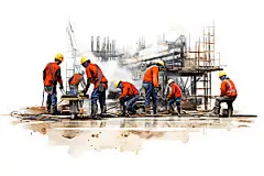 工厂流水线简约企业文化扁平风插画