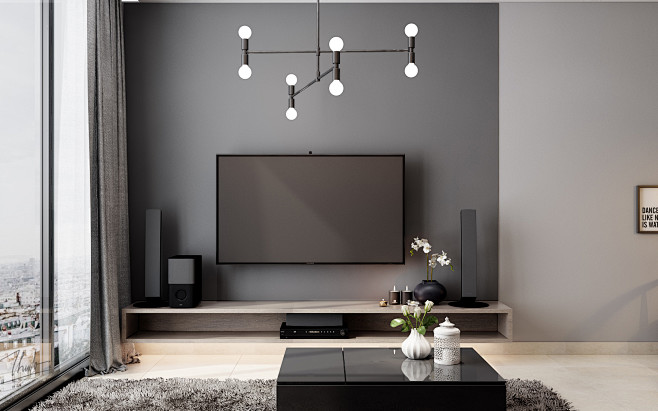 Gray livingroom . Th...