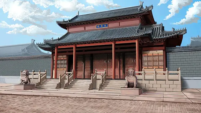 将军府门口1_540图片_中国风场景图片素材-花瓣网
