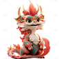 新年春节龙年通用3D中式国潮风拟人感生肖龙元素动物贴纸