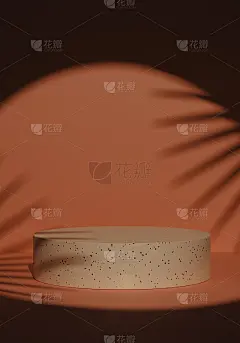 空棕色讲台水磨石。空棕色讲台的背景。3d渲染