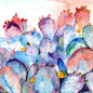 【植物插画】绿色里那些清新的时光。 #插画狂想# ‖ via. MarcieLiu ​