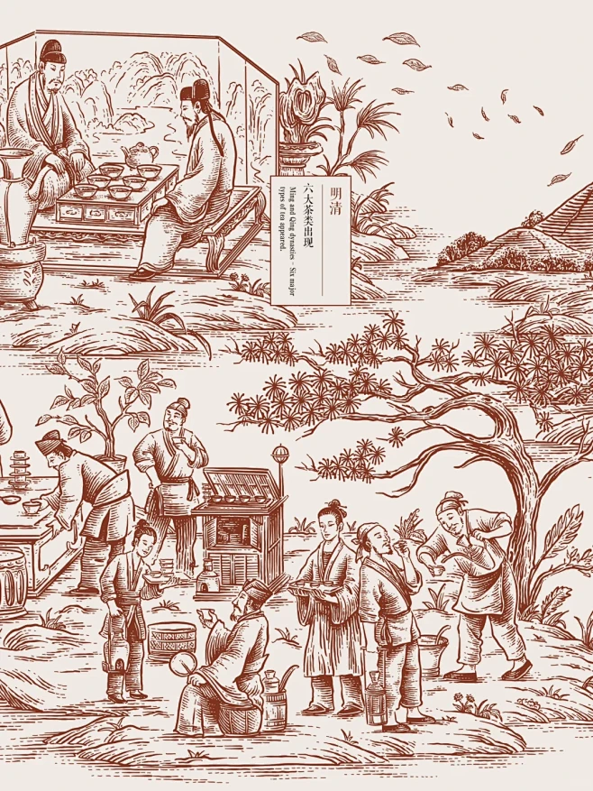 原创插画 | 中国茶饮史 - 小红书