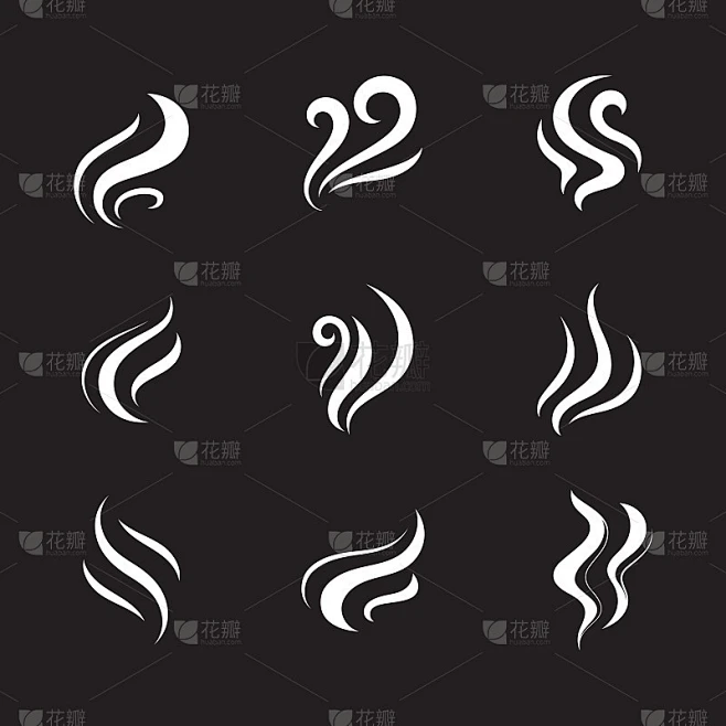 烟雾矢量图标设计插图素材-花瓣网