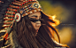 People 1680x1050 brunette headdress indian hat women face paint long hair