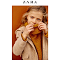 ZARA 新品 童装女童 撞色抓绒衬里大衣 06284549743
