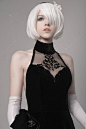 White Nier: Automata cosplay wig 2B white hair short