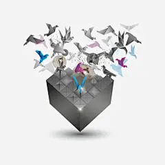 创意商业广告元素_新图网 https://ixintu.com 创意商业广告元素 魔方 鸽子 千纸鹤 动感