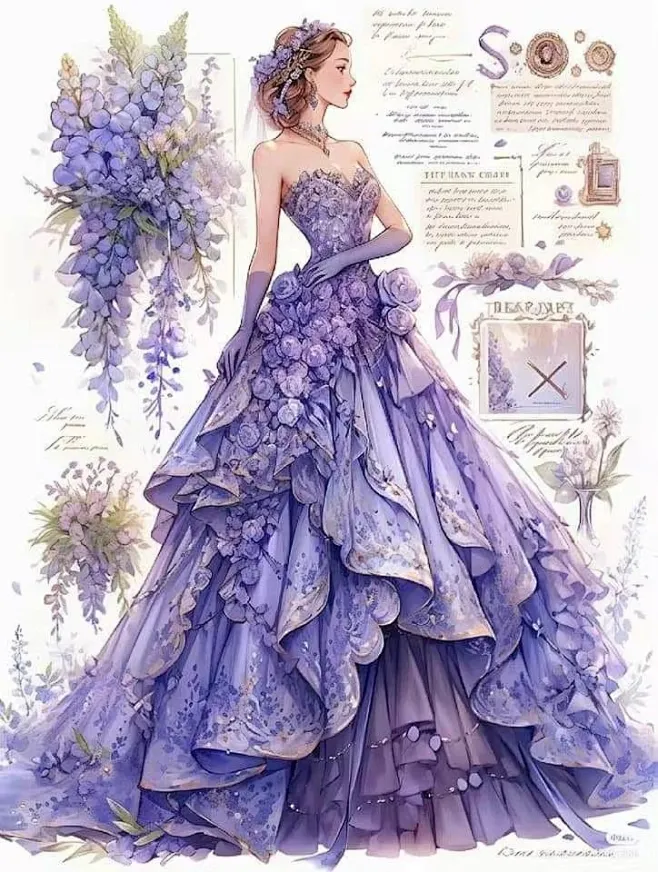 紫色晚礼服-花瓣网