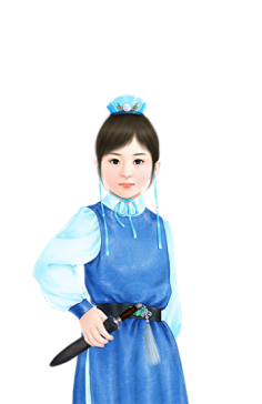 png古风手绘小孩免抠素材