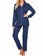 Ekouaer Pajamas Women's Long Sleeve Sleepwear Soft Pj Set XS-XXL at Amazon Women’s Clothing store: