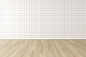 3d-rendering-empty-minimal-room-with-small-tile-wall-wooden-laminate-floor