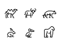 Animals Line Icons Pack crisp pixel perfect monkey bunny outline vector pack icons line animals