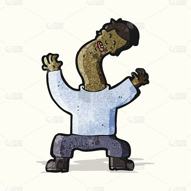 弯着脖子的卡通人物