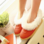 2012秋冬季必备新款 韩版圆头短靴毛毛绒平底女靴子雪地靴 - 顽兔