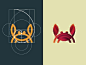 Crab logo using grid of golden ratio