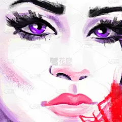 女人的脸。手绘时尚插画。美丽女人的肖像。时尚漂亮的模特为时尚设计。