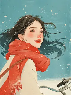 人物插画|下雪咯 #女生头像分享