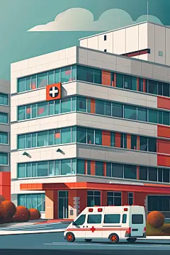 医院建筑插图素材